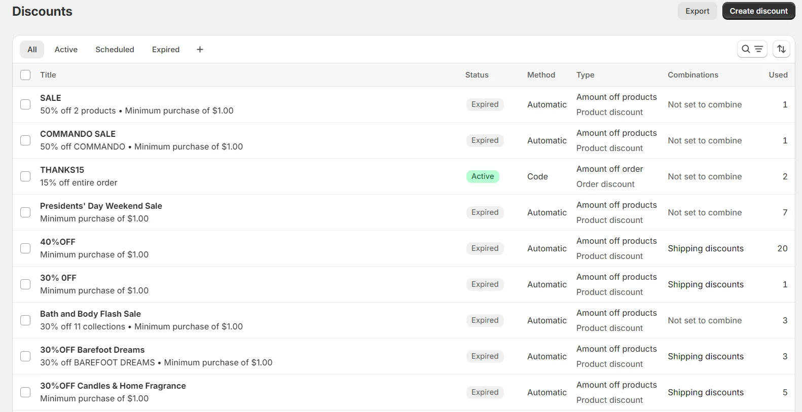 Discount management example — Shopify portfolio