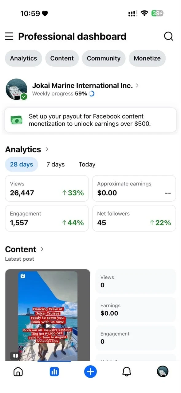 Jokai professional dashboard
