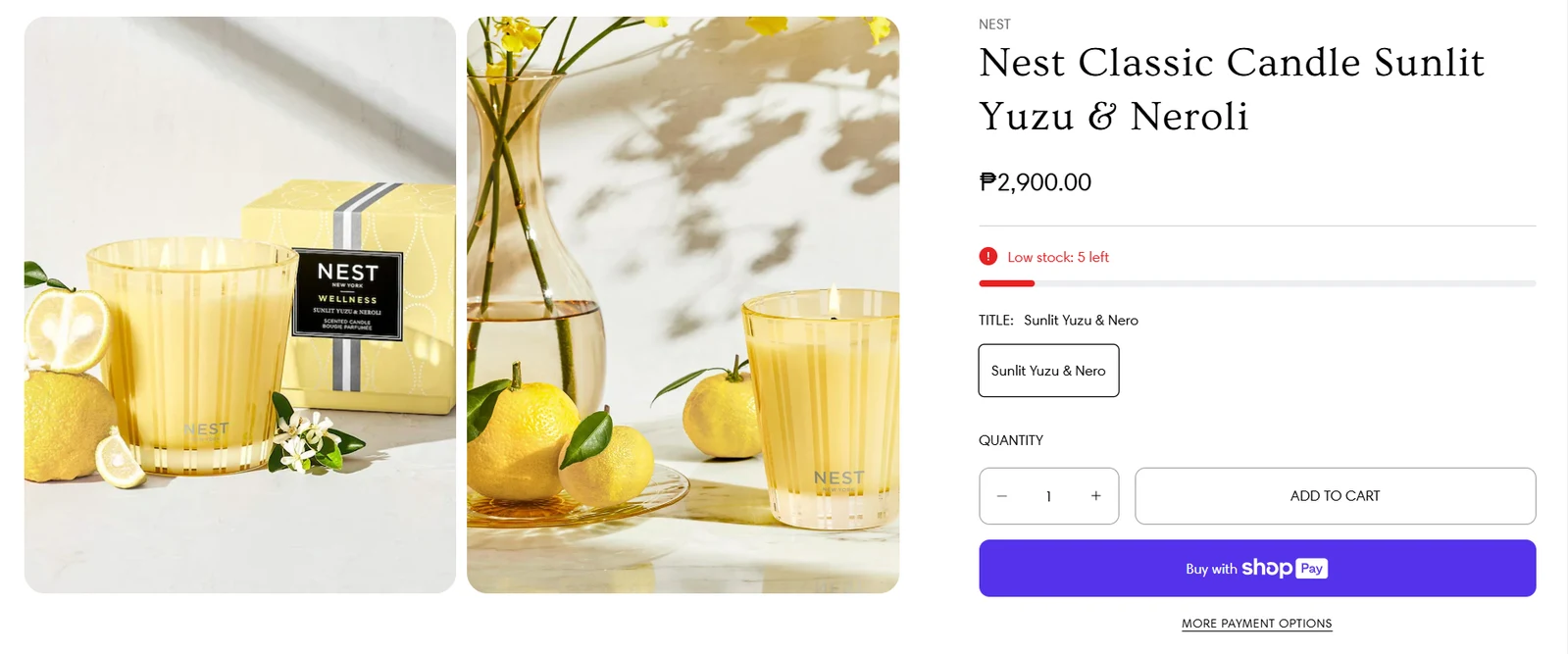 Product listings example — Shopify portfolio